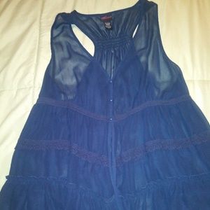 Sheer racer back tank top